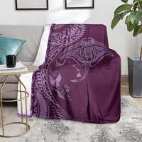 Hawaiian Manta Ray and Polynesian Tribal Tattoo Blanket Pink Color LT03 - Polynesian Pride