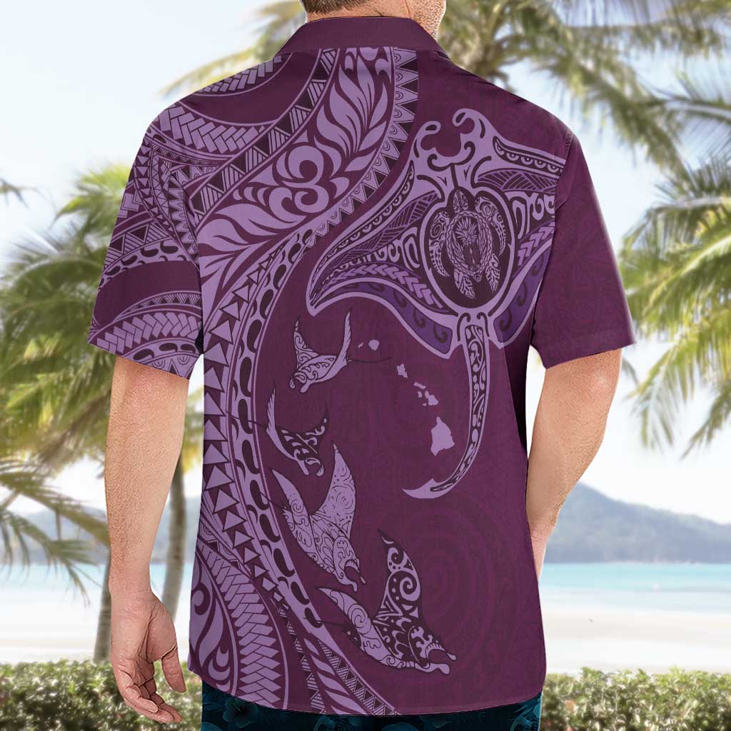 Hawaiian Manta Ray and Polynesian Tribal Tattoo Hawaiian Shirt Pink Color LT03 - Polynesian Pride
