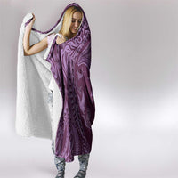 Hawaiian Manta Ray and Polynesian Tribal Tattoo Hooded Blanket Pink Color LT03 - Polynesian Pride