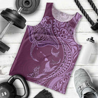 Hawaiian Manta Ray and Polynesian Tribal Tattoo Men Tank Top Pink Color LT03 - Polynesian Pride