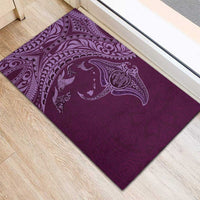 Hawaiian Manta Ray and Polynesian Tribal Tattoo Rubber Doormat Pink Color LT03 - Polynesian Pride