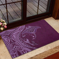 Hawaiian Manta Ray and Polynesian Tribal Tattoo Rubber Doormat Pink Color LT03 - Polynesian Pride