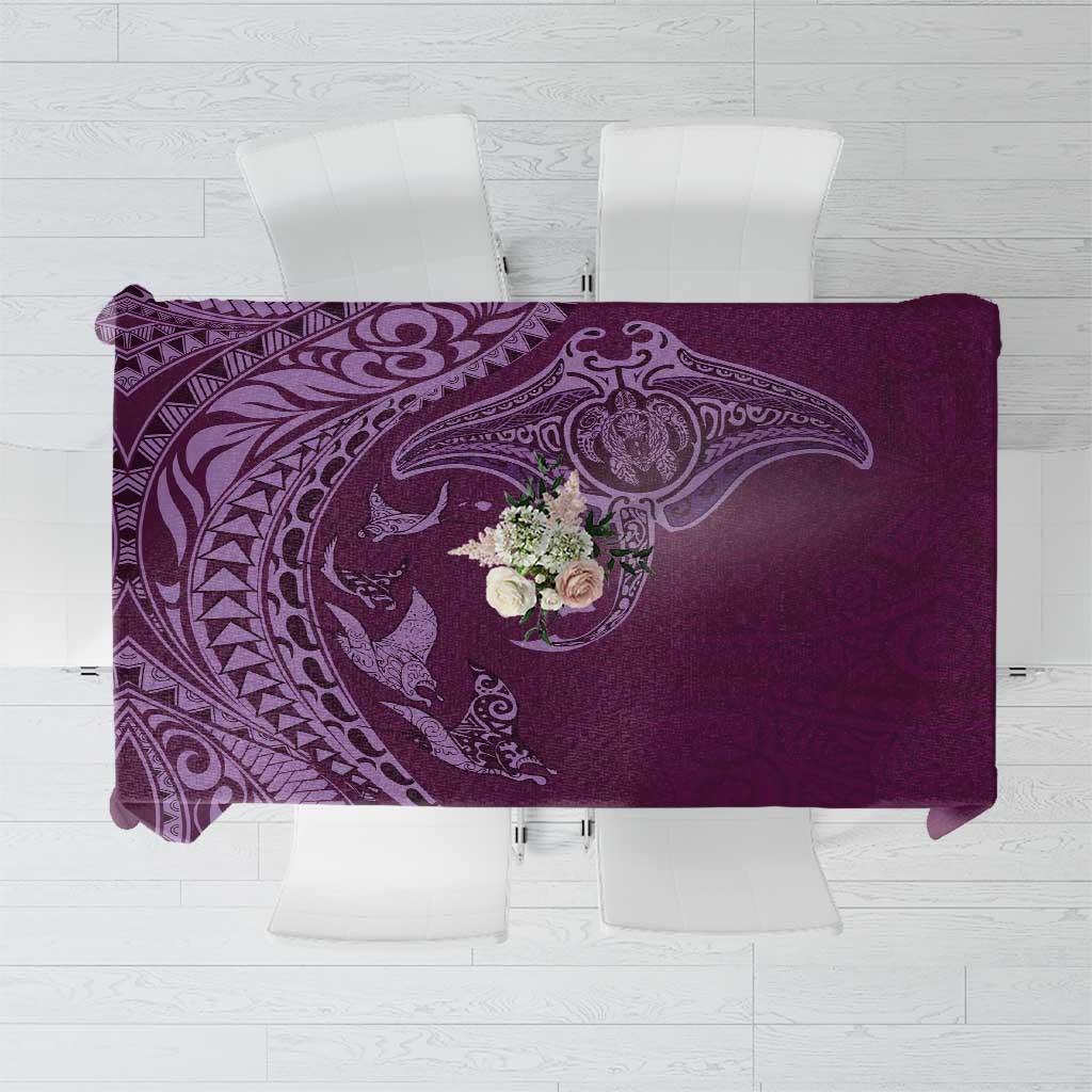 Hawaiian Manta Ray and Polynesian Tribal Tattoo Tablecloth Pink Color LT03 Pink - Polynesian Pride
