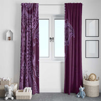 Hawaiian Manta Ray and Polynesian Tribal Tattoo Window Curtain Pink Color LT03 - Polynesian Pride
