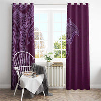 Hawaiian Manta Ray and Polynesian Tribal Tattoo Window Curtain Pink Color LT03 - Polynesian Pride