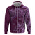 Hawaiian Manta Ray and Polynesian Tribal Tattoo Zip Hoodie Pink Color LT03