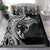 Hawaiian Manta Ray and Polynesian Tribal Tattoo Bedding Set Black Color LT03