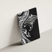 Hawaiian Manta Ray and Polynesian Tribal Tattoo Canvas Wall Art Black Color LT03 - Polynesian Pride