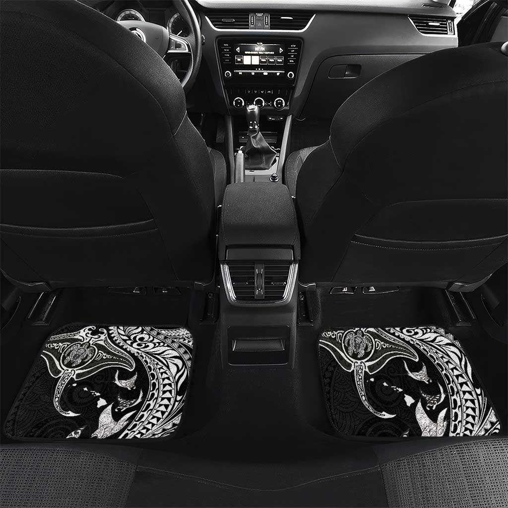 Hawaiian Manta Ray and Polynesian Tribal Tattoo Car Mats Black Color LT03