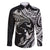 Hawaiian Manta Ray and Polynesian Tribal Tattoo Family Matching Off Shoulder Short Dress and Hawaiian Shirt Black Color LT03