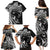 Hawaiian Manta Ray and Polynesian Tribal Tattoo Family Matching Puletasi and Hawaiian Shirt Black Color LT03