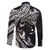 Hawaiian Manta Ray and Polynesian Tribal Tattoo Family Matching Short Sleeve Bodycon Dress and Hawaiian Shirt Black Color LT03