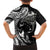 Hawaiian Manta Ray and Polynesian Tribal Tattoo Family Matching Summer Maxi Dress and Hawaiian Shirt Black Color LT03