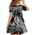 Hawaiian Manta Ray and Polynesian Tribal Tattoo Family Matching Summer Maxi Dress and Hawaiian Shirt Black Color LT03