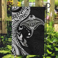 Hawaiian Manta Ray and Polynesian Tribal Tattoo Garden Flag Black Color LT03 Garden Flag Black - Polynesian Pride