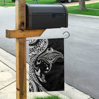 Hawaiian Manta Ray and Polynesian Tribal Tattoo Garden Flag Black Color LT03 - Polynesian Pride