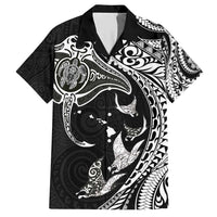 Hawaiian Manta Ray and Polynesian Tribal Tattoo Hawaiian Shirt Black Color LT03 Black - Polynesian Pride