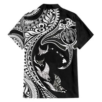 Hawaiian Manta Ray and Polynesian Tribal Tattoo Hawaiian Shirt Black Color LT03 - Polynesian Pride