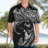 Hawaiian Manta Ray and Polynesian Tribal Tattoo Hawaiian Shirt Black Color LT03 - Polynesian Pride