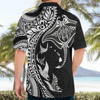 Hawaiian Manta Ray and Polynesian Tribal Tattoo Hawaiian Shirt Black Color LT03 - Polynesian Pride