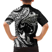 Hawaiian Manta Ray and Polynesian Tribal Tattoo Hawaiian Shirt Black Color LT03 - Polynesian Pride