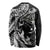 Hawaiian Manta Ray and Polynesian Tribal Tattoo Long Sleeve Shirt Black Color LT03