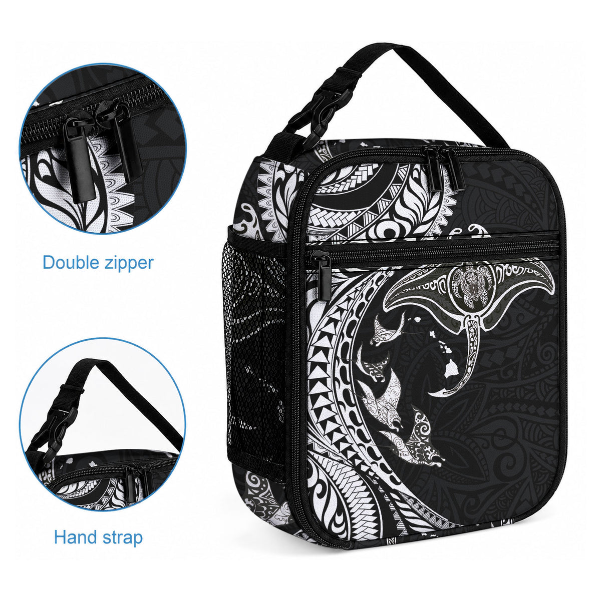 Hawaiian Manta Ray and Polynesian Tribal Tattoo Lunch Bag LT03 - Polynesian Pride