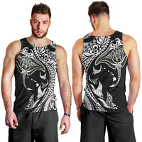 Hawaiian Manta Ray and Polynesian Tribal Tattoo Men Tank Top Black Color LT03 - Polynesian Pride