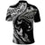 Hawaiian Manta Ray and Polynesian Tribal Tattoo Polo Shirt Black Color LT03