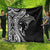 Hawaiian Manta Ray and Polynesian Tribal Tattoo Quilt Black Color LT03