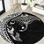 Hawaiian Manta Ray and Polynesian Tribal Tattoo Round Carpet Black Color LT03