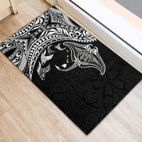 Hawaiian Manta Ray and Polynesian Tribal Tattoo Rubber Doormat Black Color LT03 - Polynesian Pride