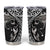 Hawaiian Manta Ray and Polynesian Tribal Tattoo Tumbler Cup Black Color