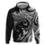 Hawaiian Manta Ray and Polynesian Tribal Tattoo Zip Hoodie Black Color LT03