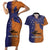 Custom Papua New Guinea New Ireland Province Couples Matching Short Sleeve Bodycon Dress and Hawaiian Shirt PNG Birds Of Paradise Polynesian Arty Style LT03 Orange - Polynesian Pride