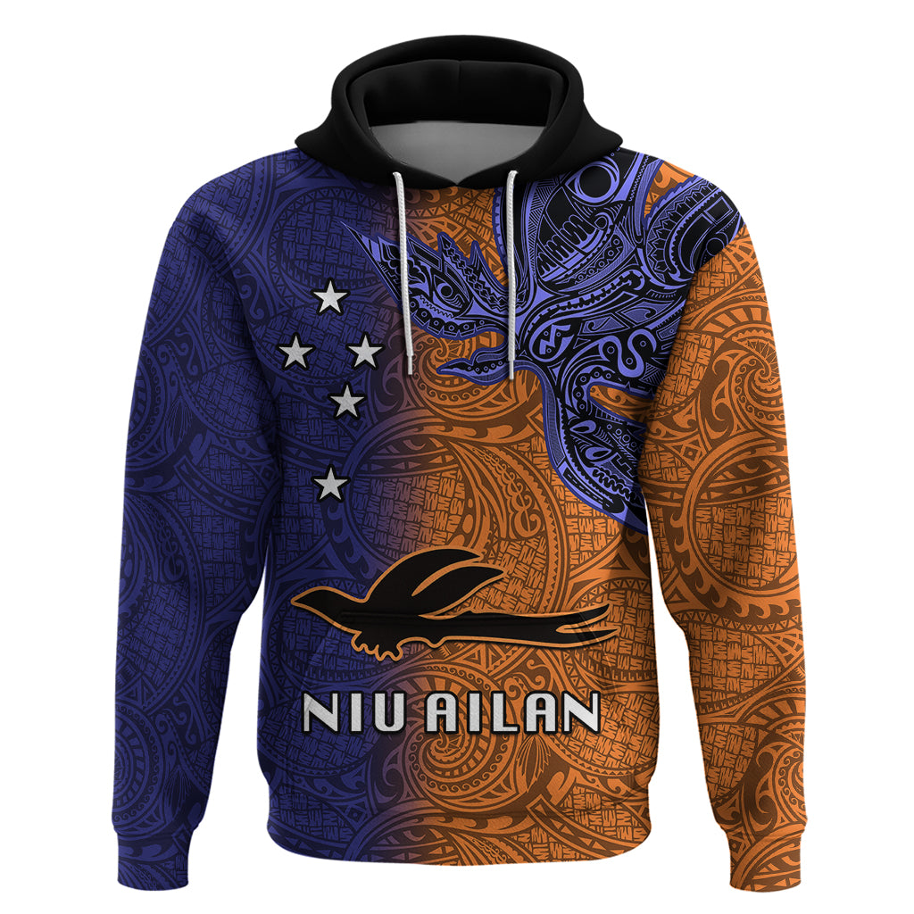 Custom Papua New Guinea New Ireland Province Hoodie PNG Birds Of Paradise Polynesian Arty Style LT03 Pullover Hoodie Orange - Polynesian Pride