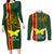 Papua New Guinea Oro Province Couples Matching Long Sleeve Bodycon Dress and Long Sleeve Button Shirts PNG Birds Of Paradise Polynesian Arty Style LT03 Green - Polynesian Pride