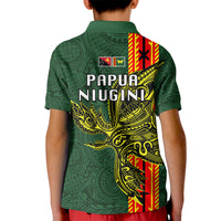 Papua New Guinea Oro Province Kid Polo Shirt PNG Birds Of Paradise Polynesian Arty Style LT03 - Polynesian Pride