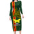 Papua New Guinea Oro Province Long Sleeve Bodycon Dress PNG Birds Of Paradise Polynesian Arty Style LT03 Long Dress Green - Polynesian Pride