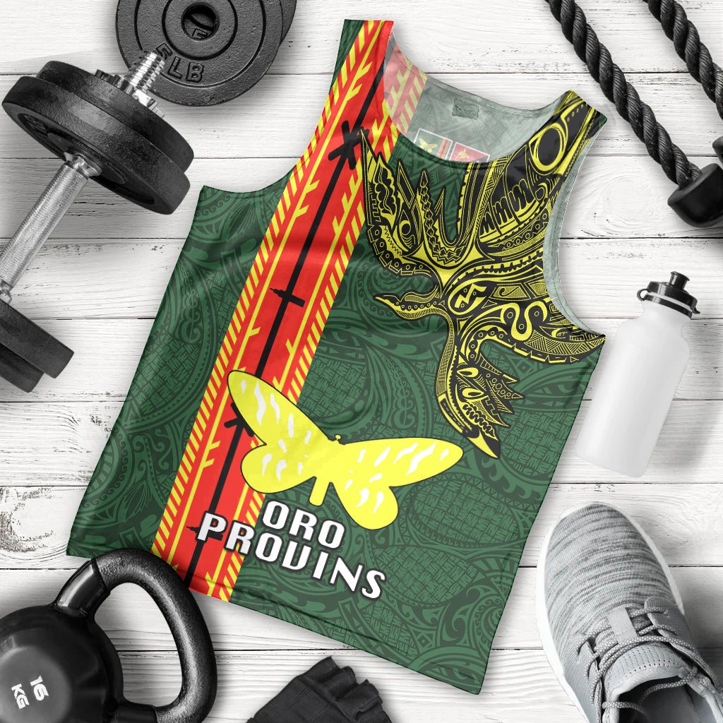 Papua New Guinea Oro Province Men Tank Top PNG Birds Of Paradise Polynesian Arty Style LT03 Green - Polynesian Pride