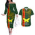 Custom Papua New Guinea Oro Province Couples Matching Off The Shoulder Long Sleeve Dress and Hawaiian Shirt PNG Birds Of Paradise Polynesian Arty Style LT03 Green - Polynesian Pride