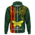 Custom Papua New Guinea Oro Province Hoodie PNG Birds Of Paradise Polynesian Arty Style LT03 Zip Hoodie Green - Polynesian Pride