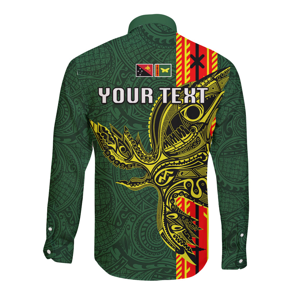 Custom Papua New Guinea Oro Province Long Sleeve Button Shirt PNG Birds Of Paradise Polynesian Arty Style LT03 - Polynesian Pride