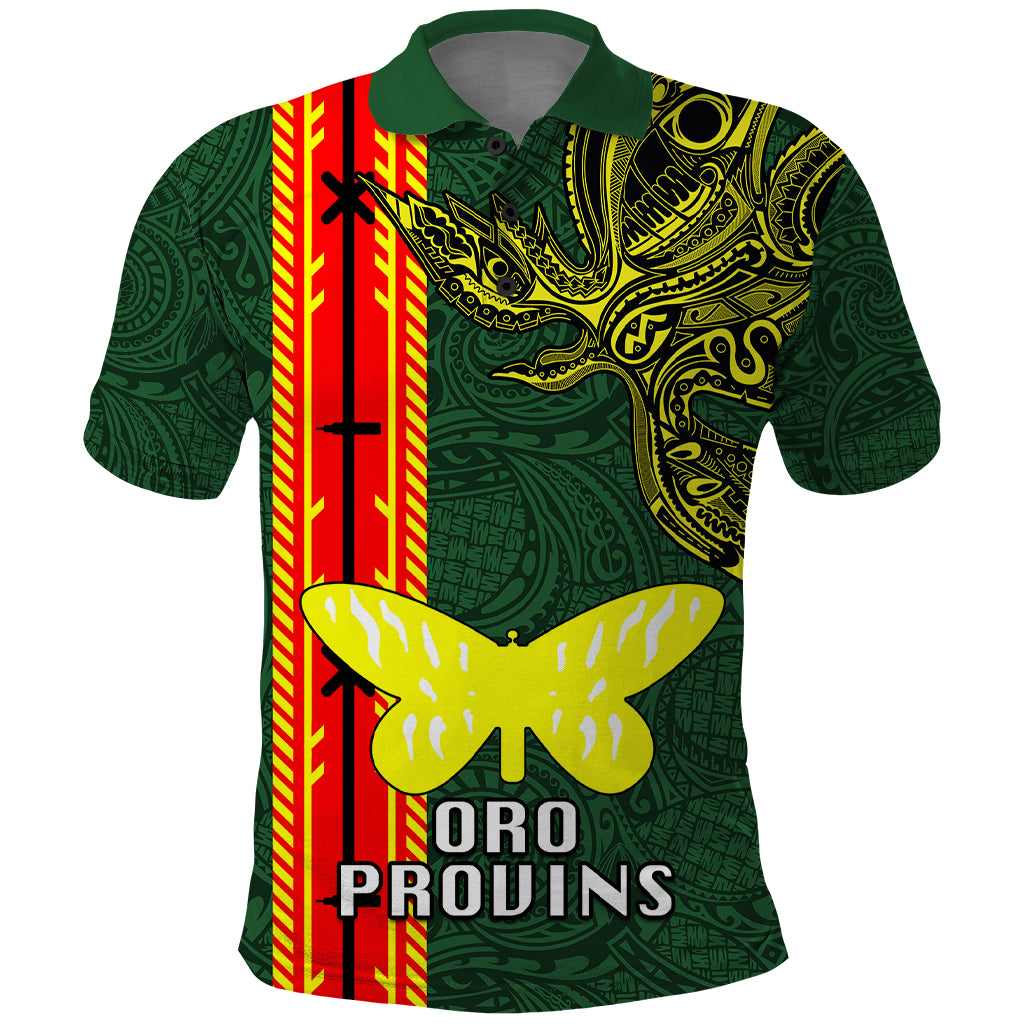 Custom Papua New Guinea Oro Province Polo Shirt PNG Birds Of Paradise Polynesian Arty Style LT03 Green - Polynesian Pride