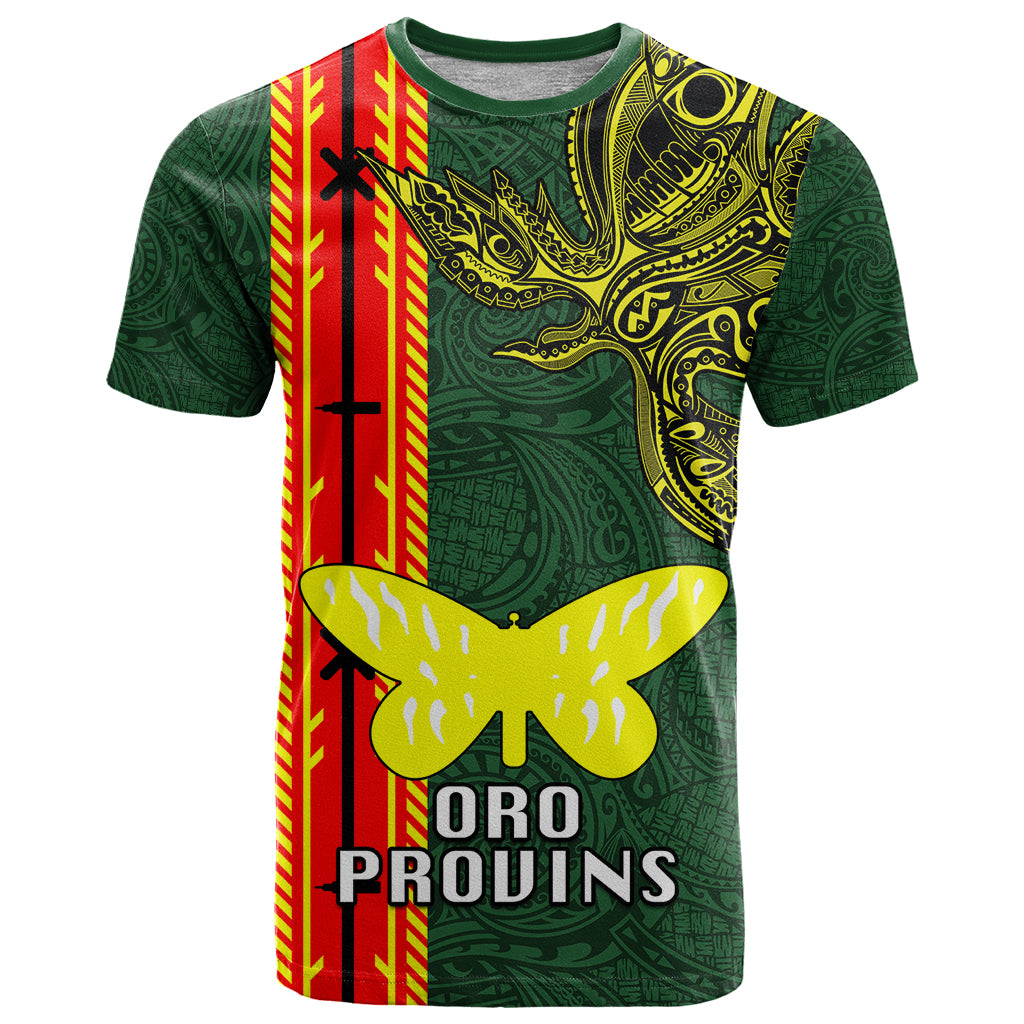 Custom Papua New Guinea Oro Province T Shirt PNG Birds Of Paradise Polynesian Arty Style LT03 Green - Polynesian Pride