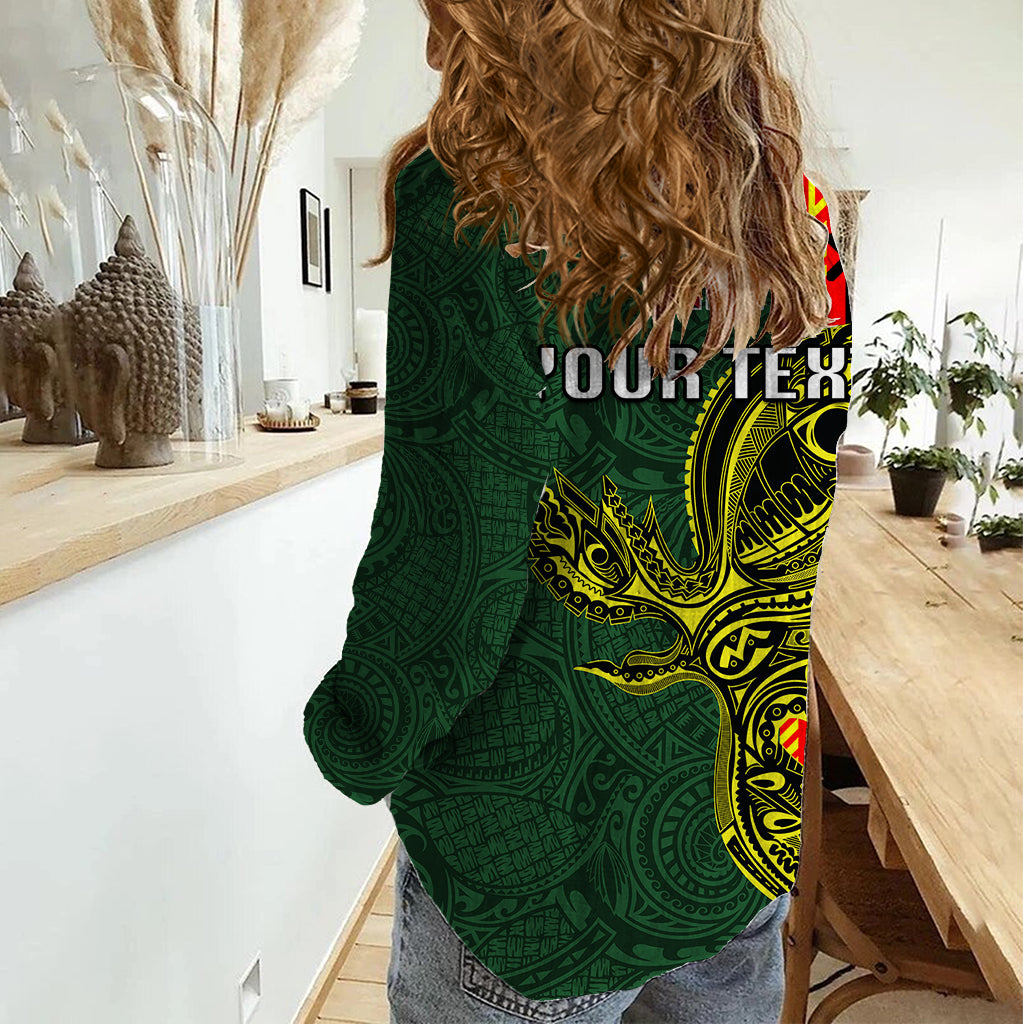 Custom Papua New Guinea Oro Province Women Casual Shirt PNG Birds Of Paradise Polynesian Arty Style LT03 - Polynesian Pride