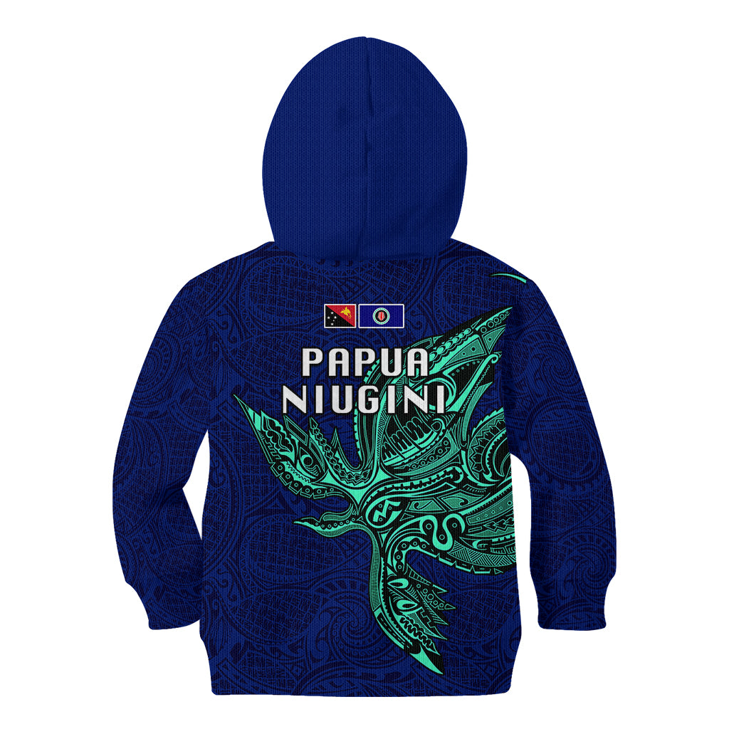 Papua New Guinea Bougainville Kid Hoodie PNG Birds Of Paradise Polynesian Arty Style LT03 - Polynesian Pride