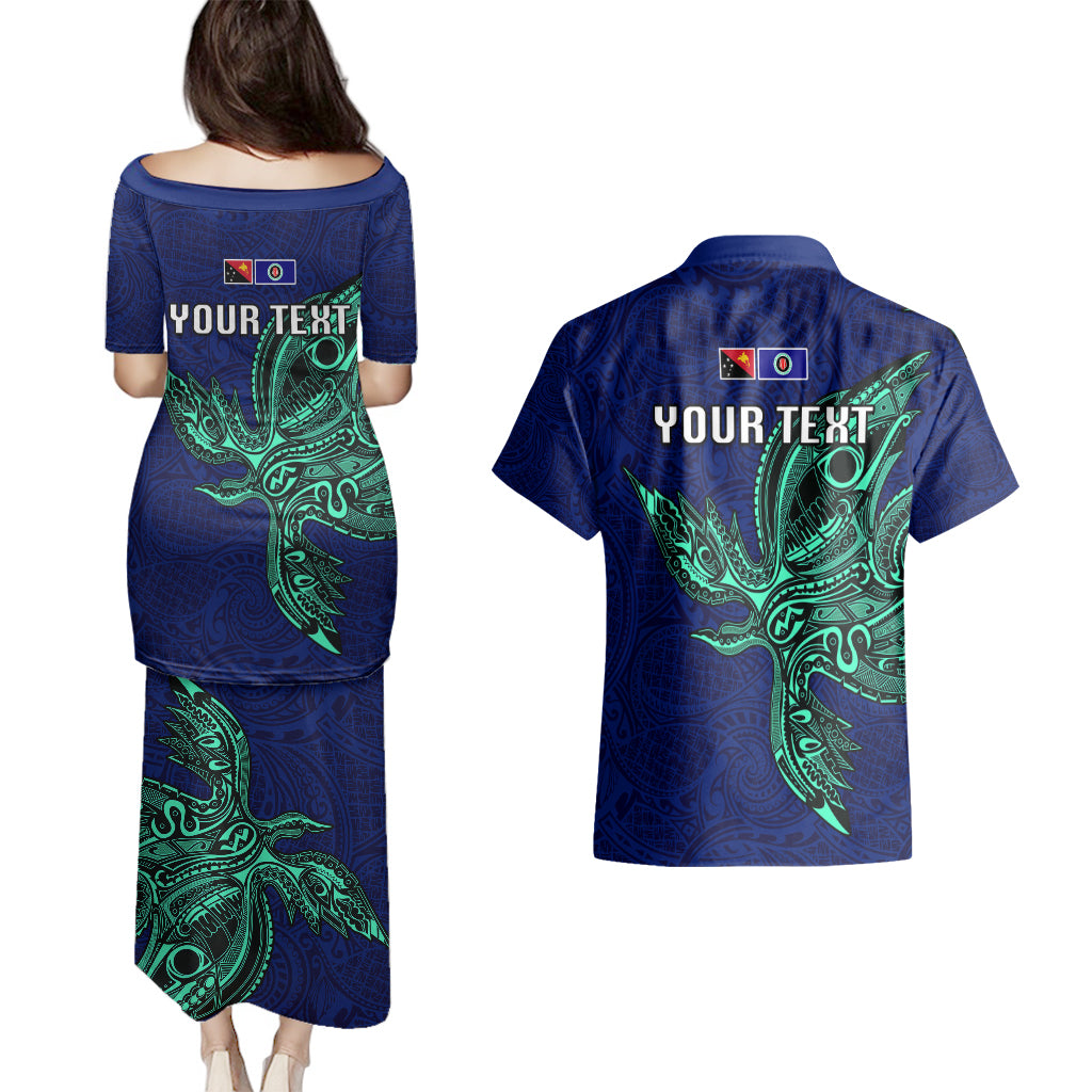 Custom Papua New Guinea Bougainville Couples Matching Puletasi Dress and Hawaiian Shirt PNG Birds Of Paradise Polynesian Arty Style LT03 - Polynesian Pride