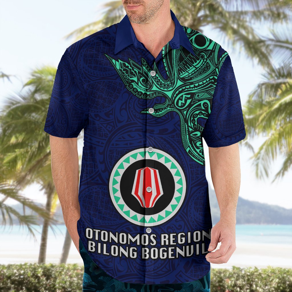 Custom Papua New Guinea Bougainville Hawaiian Shirt PNG Birds Of Paradise Polynesian Arty Style LT03 - Polynesian Pride