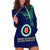 Custom Papua New Guinea Bougainville Hoodie Dress PNG Birds Of Paradise Polynesian Arty Style LT03 Blue - Polynesian Pride